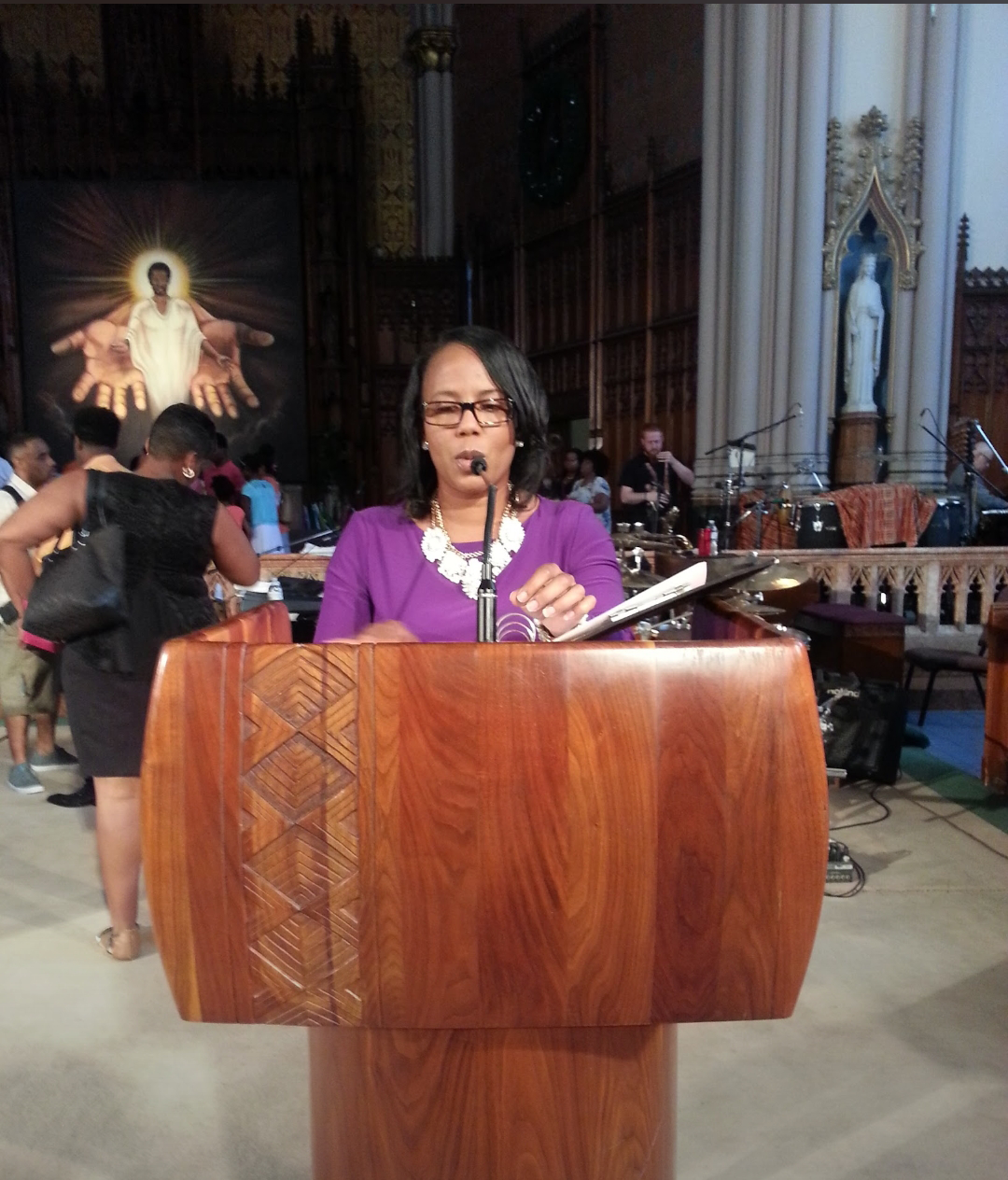 Kaiyah speaking at podium