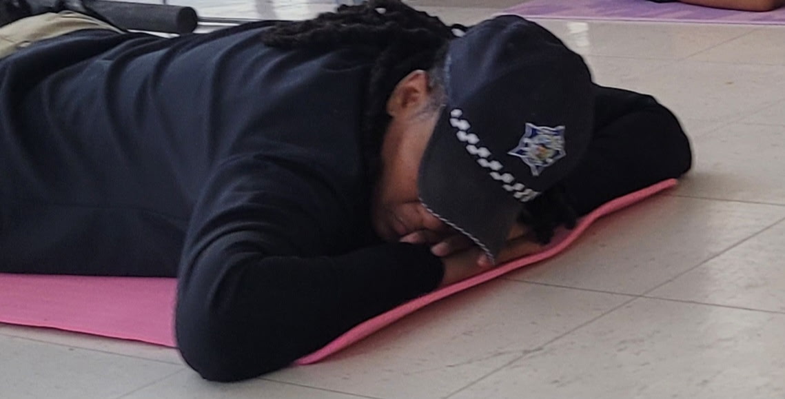 Restorative rest on yoga mat